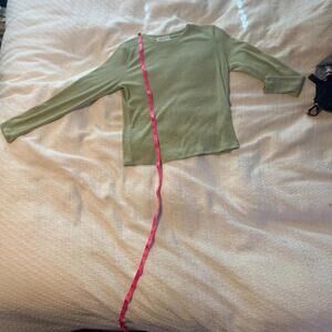 Michael Stars Light Green Ribbed Long Sleeve Top